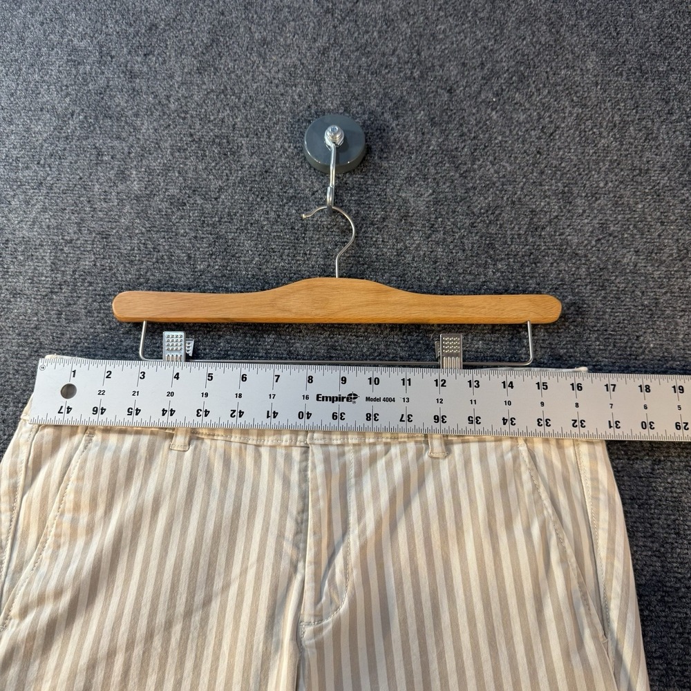 LOFT Outlet Bermuda Shorts Womens 8 Beige White Striped Stretch Mid Rise 11" - Picture 4 of 12